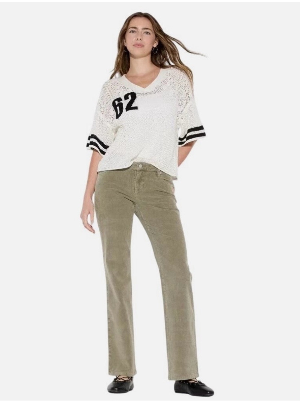 Wild Fable Women's Olive Green Mid Rise Flare Corduroy Pants Size S Y2K  Grunge